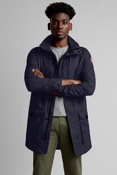 Chamarras Canada Goose Hombre México - Crew Trench Rompevientos Azul Marino LR5039167